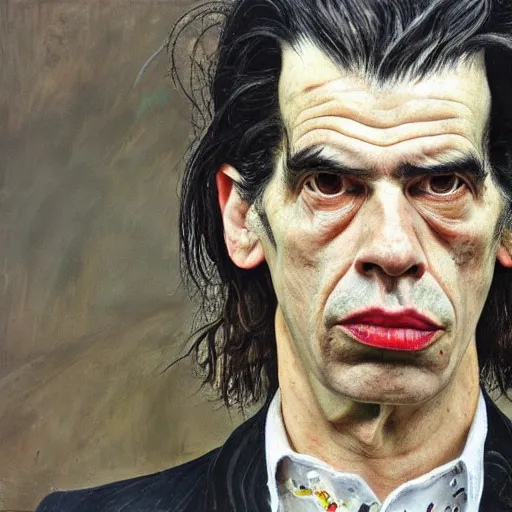 Prompt: high quality high detail painting by lucian freud, hd, dead nick cave