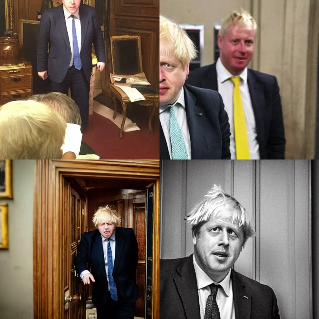 Prompt: boris johnson stuck in the backrooms, grainy photo