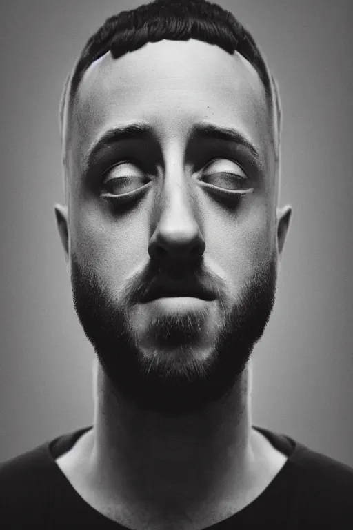 Prompt: Hyperrealism, large format photograph of Mac Miller, RIP, Symmetrical face, Rembrandt Lighting, Film Grain, Portrait, Photograph, Feeling of Hope, Ethereal, intricate details, 4k detail post processing, hyperrealistic, ultra detailed, cinematic