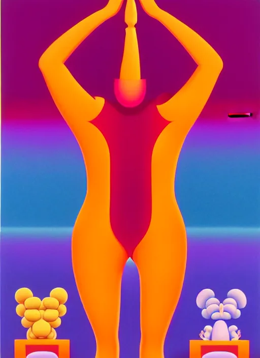 Image similar to yoga by shusei nagaoka, kaws, david rudnick, airbrush on canvas, pastell colours, cell shaded, 8 k