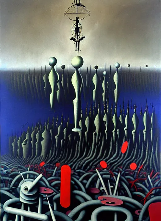 Image similar to apocalypse machine detailed painting by yves tanguy