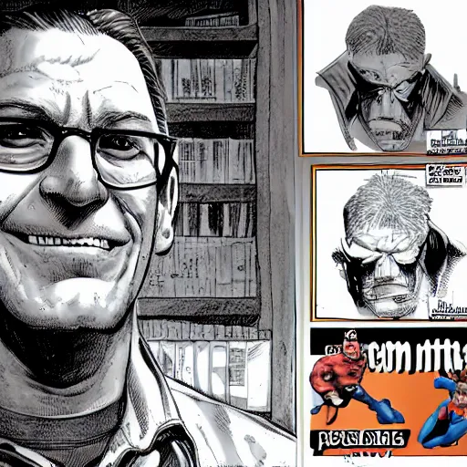 Prompt: portrait of comic book artist Dale Keown