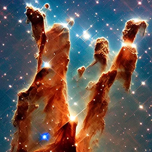 Prompt: hubble space telescope pillars of creation