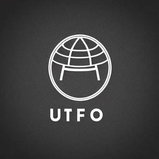 Prompt: minimalist logo of a Ufo company designed by apple inc black and white, white background, vectorart, svg