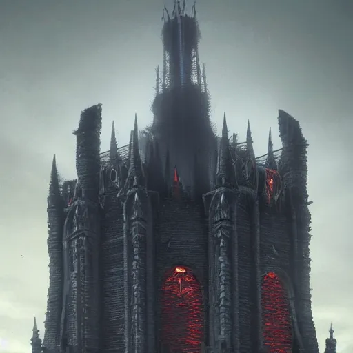 Image similar to an ultra detailed 3 d render of a lonely and impossibly tall ominous gothic dark citadel tower of the evil patriarch, in the style of magic the gathering, in a river elevated high above the city, flintlock fantasy capital city, ultrawide lense, aerial photography, unreal engine, exquisite detail, 8 k, art by greg rutkowski and alphonse mucha