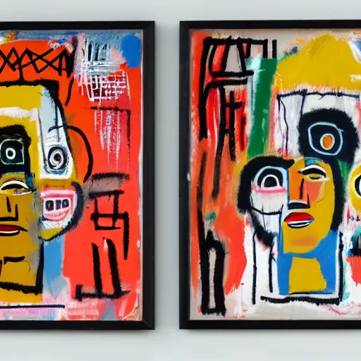 Image similar to man and woman, in the style of Basquiat