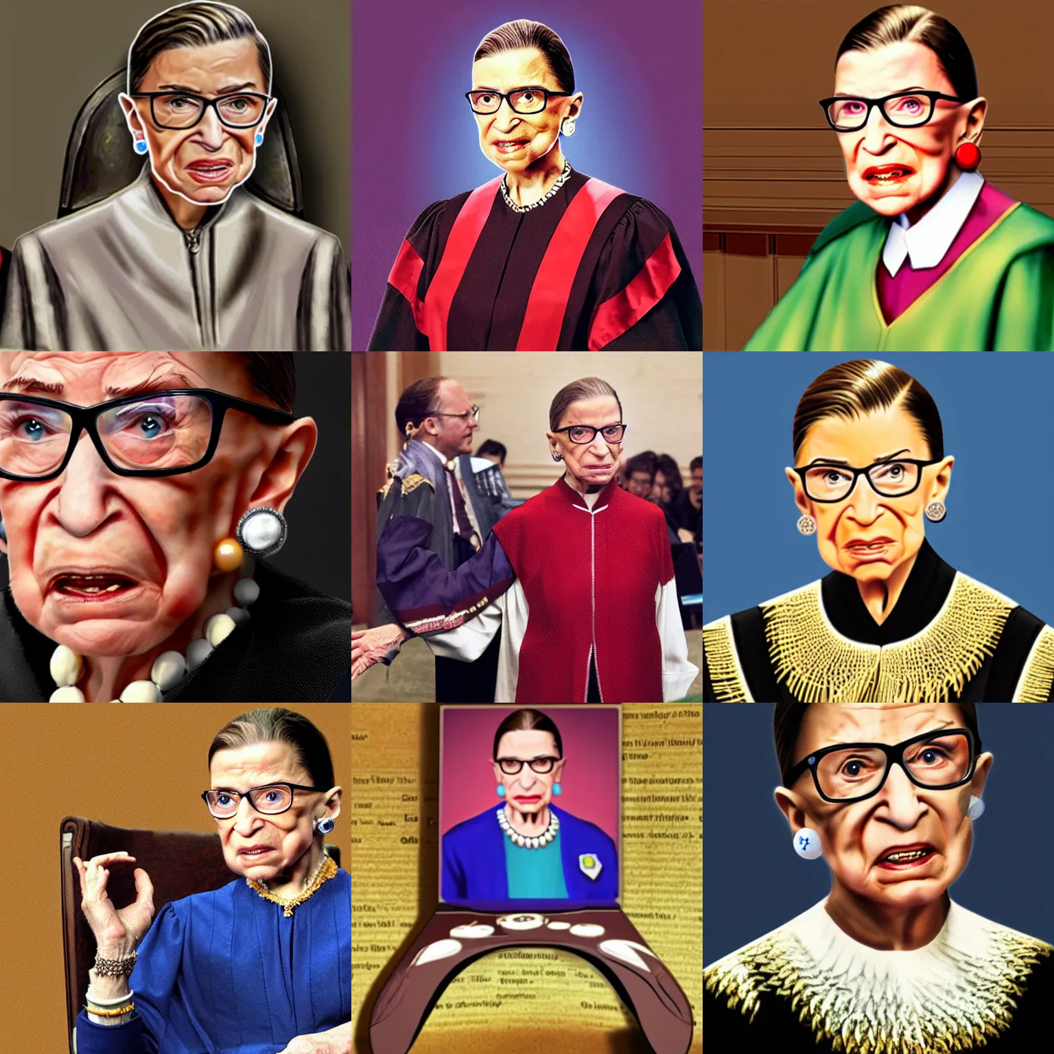 Prompt: Ruth Bader Ginsburg as a playable character in super smash brothers melee