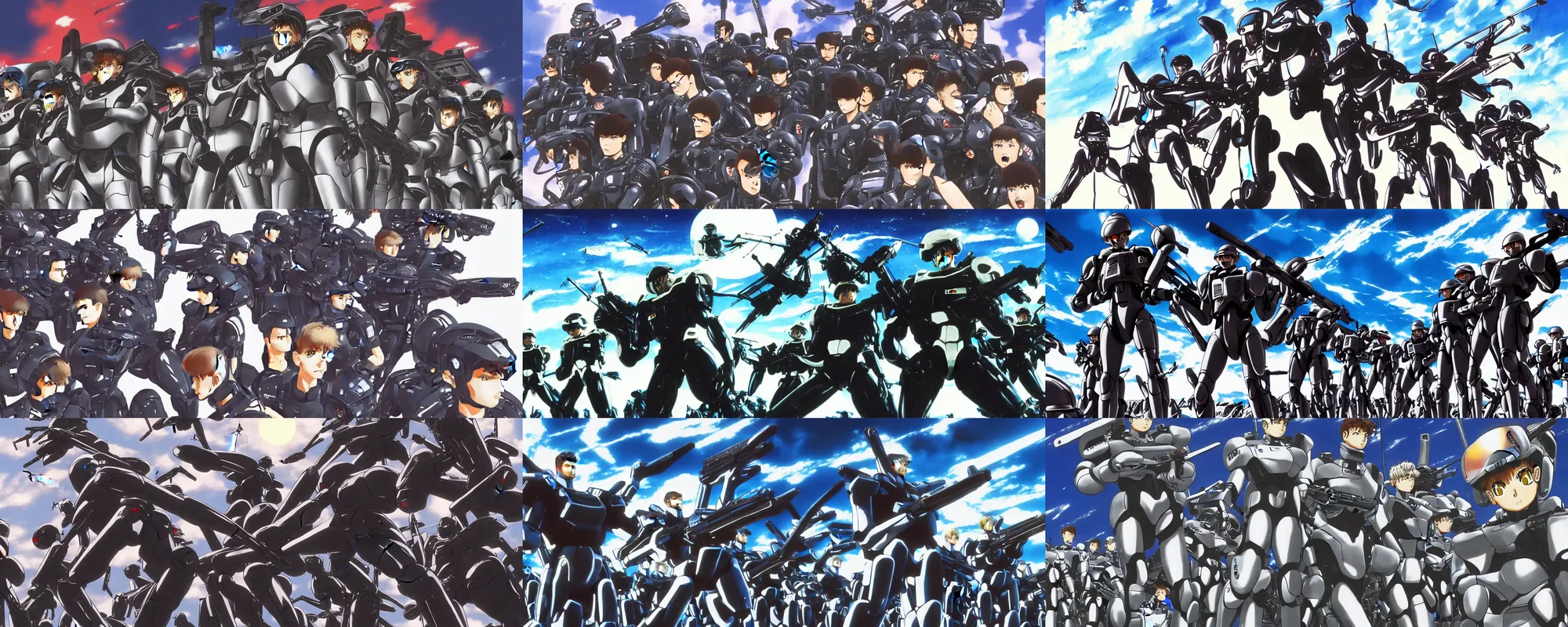 Prompt: Starship Troopers anime by Studio Gainax, 80s anime OVA style, modern sci-fi anime, trending on Pixiv, cinematic, 4K