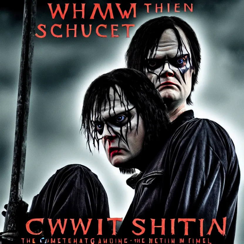 Image similar to dwight schrute starring as the crow movie poster, 8 k,