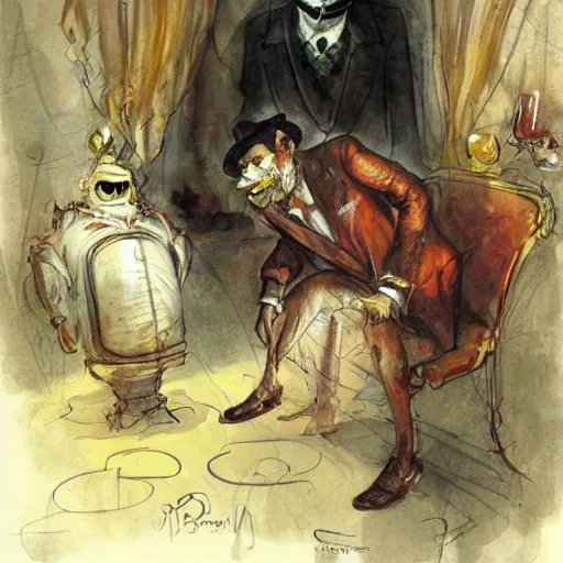 Image similar to the drunk french baron by peter de seve