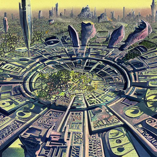 Image similar to a planetary city by paolo soleri