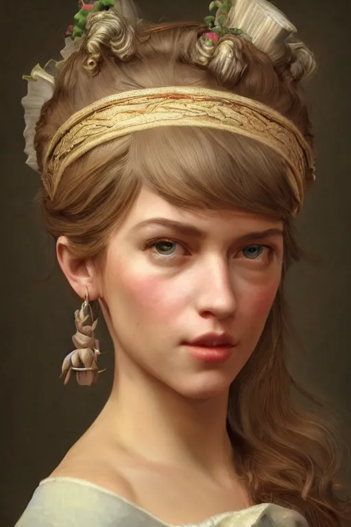 Image similar to a fantasy style portrait painting of rachel macadams in the style of francois boucher oil painting unreal 5 daz. rpg portrait, extremely detailed