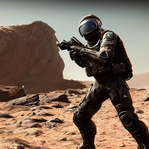 Image similar to new call of duty ps 5 game set on mars