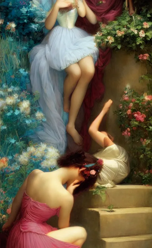 Prompt: Alice in the wonderland by Guillaume Seignac and Delphin Enjolras