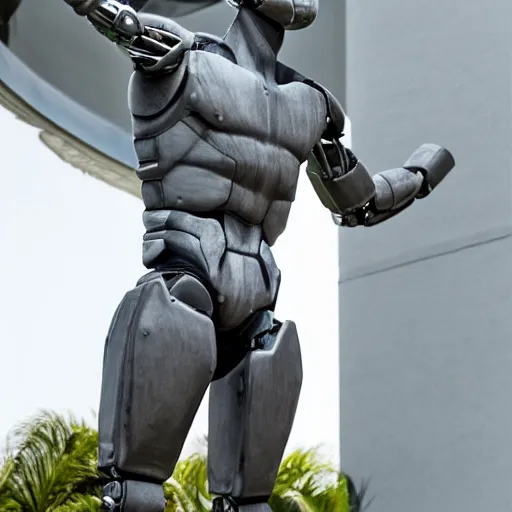 Art depiction of a male humanoid with steel blue skin