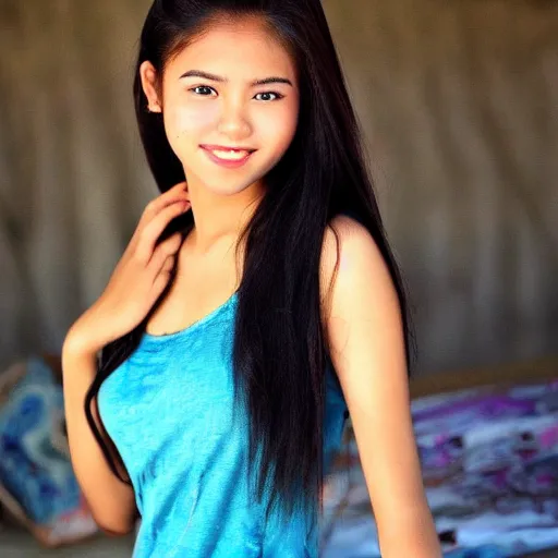 Prompt: breathtakingly beautiful filipina teen