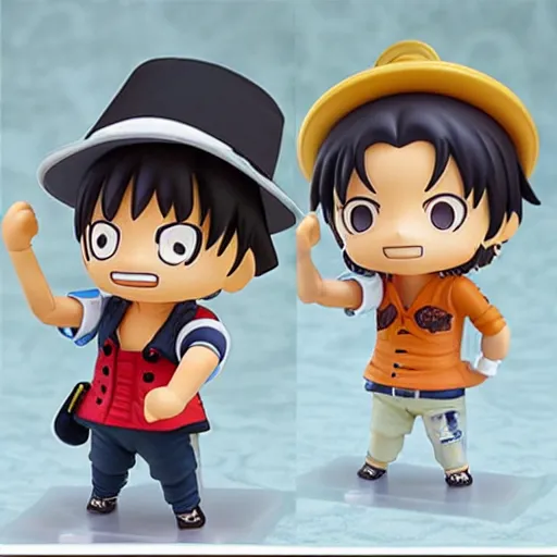 Image similar to high quality portrait flat matte painting of one piece in the style of nendoroid and Toon toys , flat anime style, thick painting, medium close-up