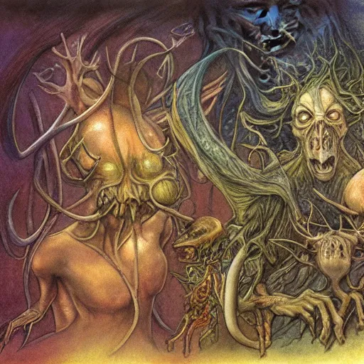 Prompt: stranger organisms, by brian froud