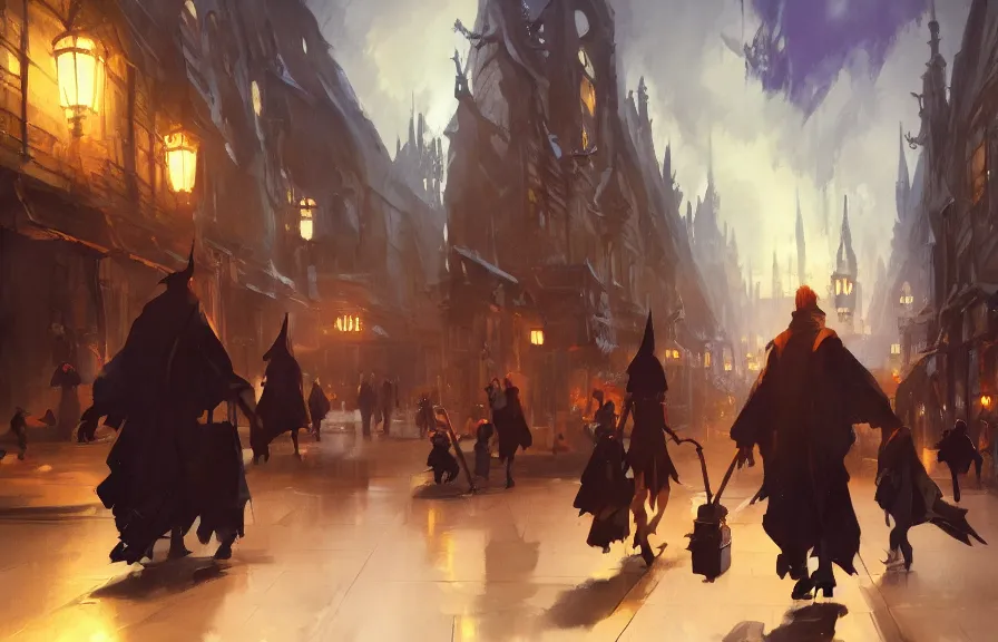 Image similar to greg manchess concept art of a the hogworts dimension, key visual, ambient lighting, highly detailed, digital painting, artstation, concept art, sharp focus, by makoto shinkai and akihiko yoshida and hidari and wlop and greg rutkowski