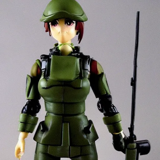 Prompt: “ anime female soldier action figure ”