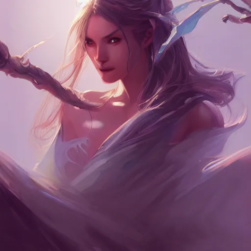 Image similar to beautiful sorceress by stanley artgerm lau, wlop, rossdraws, frank frazetta, andrei riabovitchev, marc simonetti, trending on artstation.