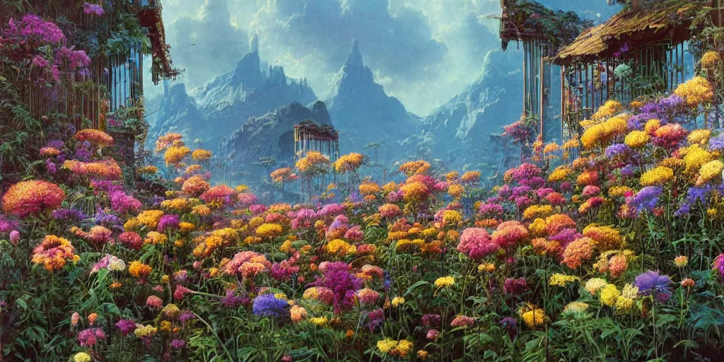 Prompt: fantastic flowers, by bruce pennington, high detailed, 8 4 k resolution