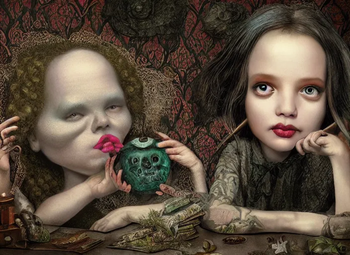 Prompt: the lost soul, lowbrow, matte painting, 3 - d highly detailed, in the style of mark ryden,