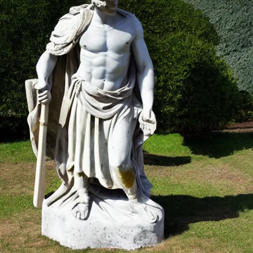 Prompt: marble statue of a roman soldier, photograph, highly detailed