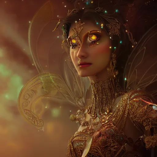 Image similar to portrait of fairy princess, glowing, ornate and intricate jewelry, jaw dropping beauty, glowing background lighting, white accent lighting, hyper detailed, fairy tale, 4 k octane render