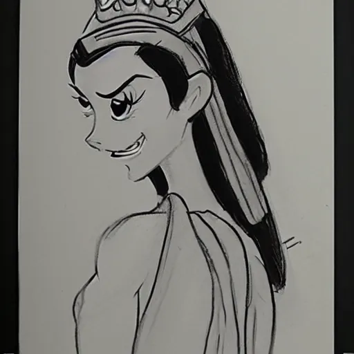 Image similar to milt kahl sketch of victoria justice as princess padme from star wars episode 3