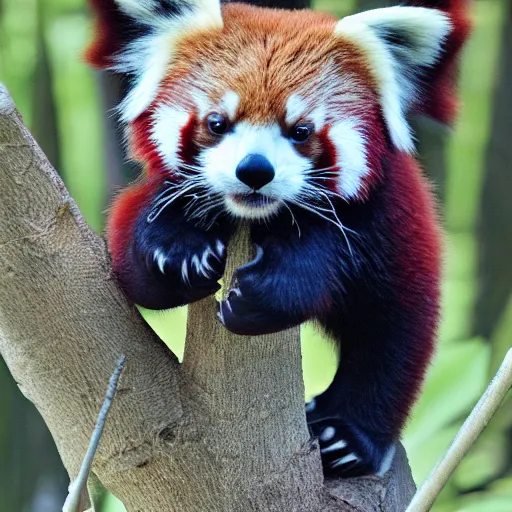 Prompt: digital art of a red panda showing its middle finger