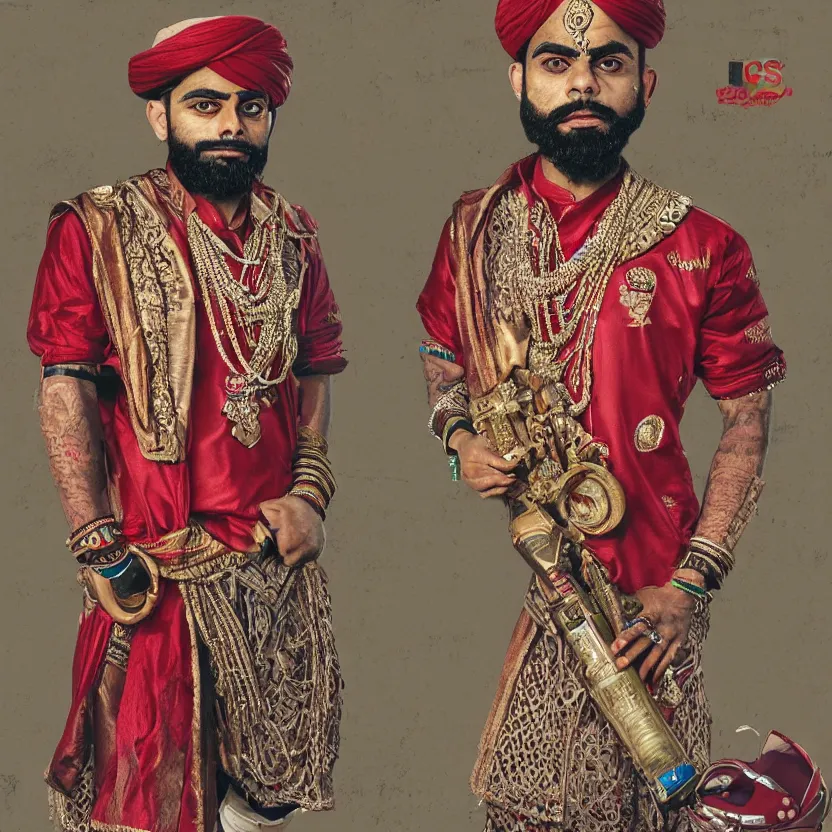 Image similar to portrait of virat kholi as a pimp, ultra realistic, highly detailed, canon 3 5 mm photography