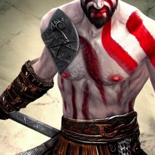 Prompt: benjamin!! netanyahu!! as ( kratos ) from god of war