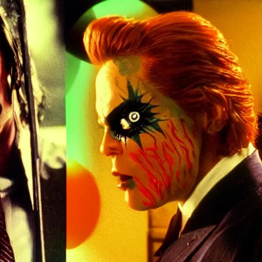 Image similar to Tommy Wiseau as Two Face, film still from Batman Forever, detailed, 4k