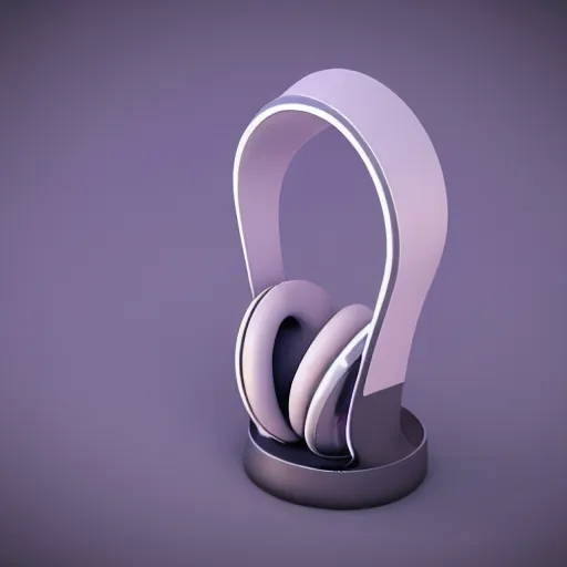 Image similar to wireless headphone stand, futuristic, techno, cyberpunk, product design, render, concept