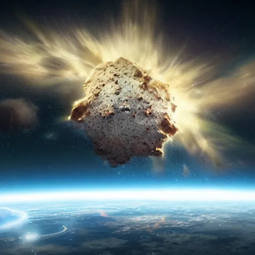 Prompt: concept art of a large meteorite explosion on the surface of earth as seen from space, scifi, highly detailed, high resolution photography, beautiful ilumination, artstation hq