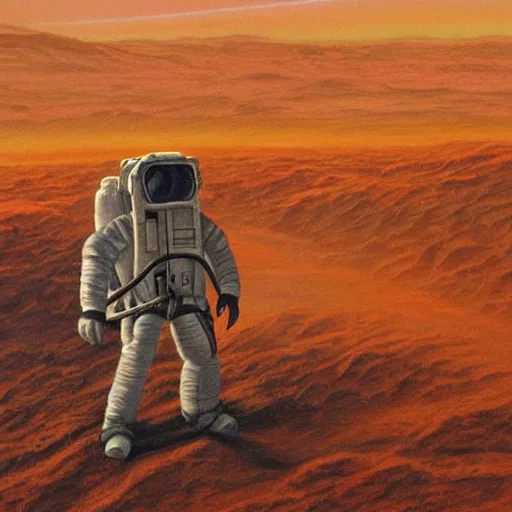 Image similar to extremely detailed painting of carl sagan on mars, detailed face