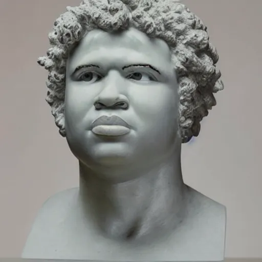 Image similar to ilovemakonnen as a marble bust statue