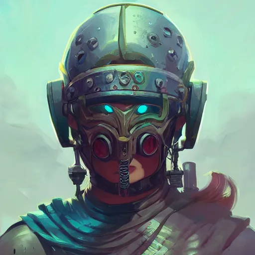 Image similar to cyberpunk viking helmet mask warrior goddess robot ninja fantasy, art gta 5 cover, official fanart behance hd artstation by jesper ejsing, by rhads, makoto shinkai and lois van baarle, ilya kuvshinov, ossdraws