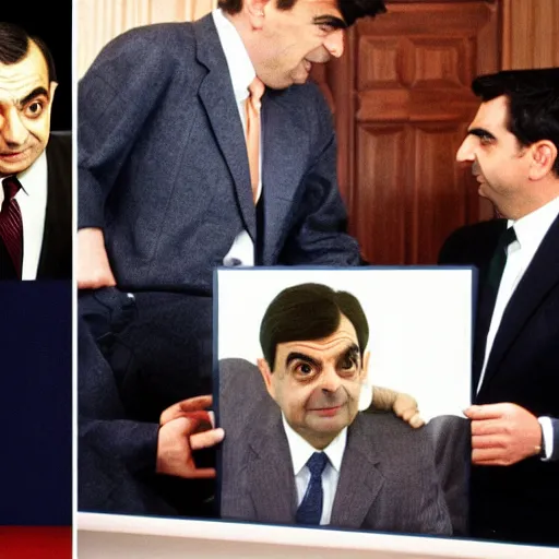 Prompt: Mr Bean's failed assassination attempt on the President of the United States