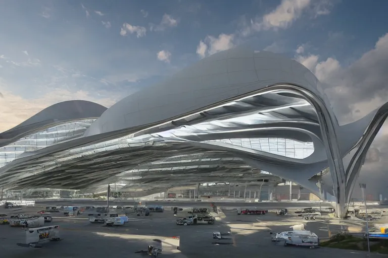 Prompt: Manila International Airport designed by Zaha Hadid