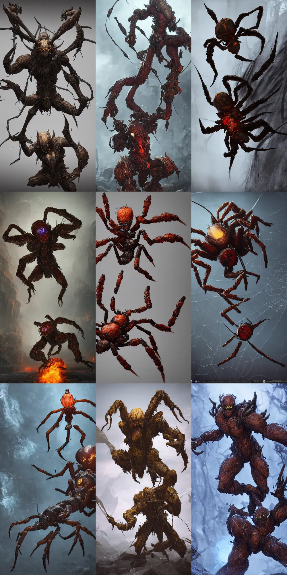 Prompt: а fantasy real spider inspired blizzard games, full body, detailed and realistic, 4k, trending on artstation, octane render