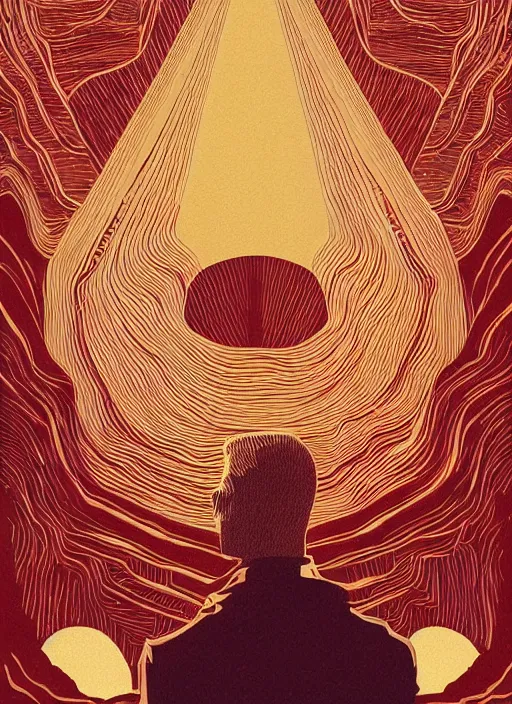 Prompt: twin peaks movie poster art by victo ngai