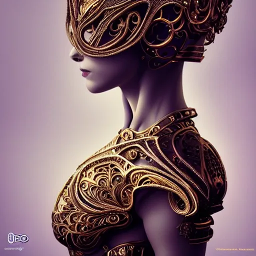 Image similar to a photo of a female in wearable sculpture art, ornate, metal works, intricate details, elegant, highly detailed, digital photography, artstation, glamor pose, concept art, smooth, sharp focus, art by artgerm and greg rutkowski, 3 d character, whole body, full body, film, photorealistic, unreal engine