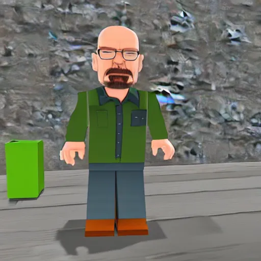 Image similar to Screenshot of walter white in roblox, hd