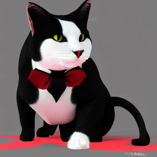 Image similar to tuxedo cat as a devil, photorealistic, 8k