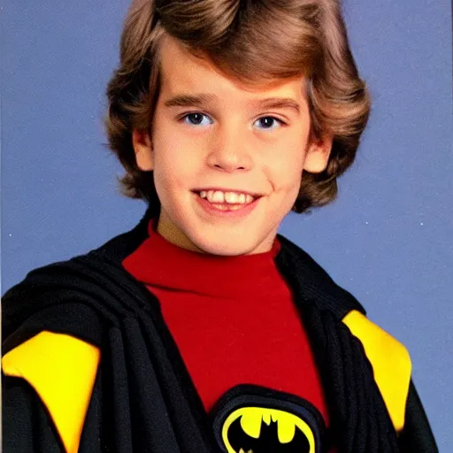 Image similar to a 1 9 8 0 s yearbook portrait of batman