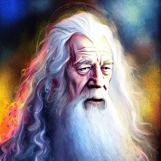 Prompt: a beautiful painting of gandalf as a rockstar, digital art, 4 k