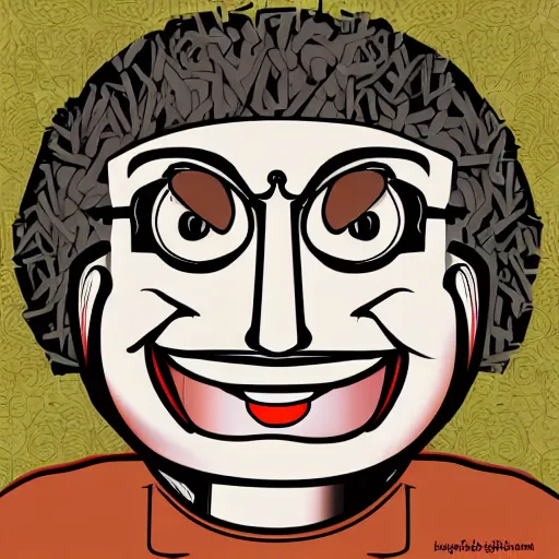 Image similar to portrait of a cook smiling at the camera, cartoon, digital art, symmetrical face