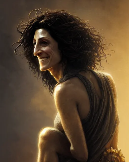 Prompt: lisa edelstein, character portrait, portrait, close up, concept art, intricate details, highly detailed by greg rutkowski, michael whelan and gustave dore